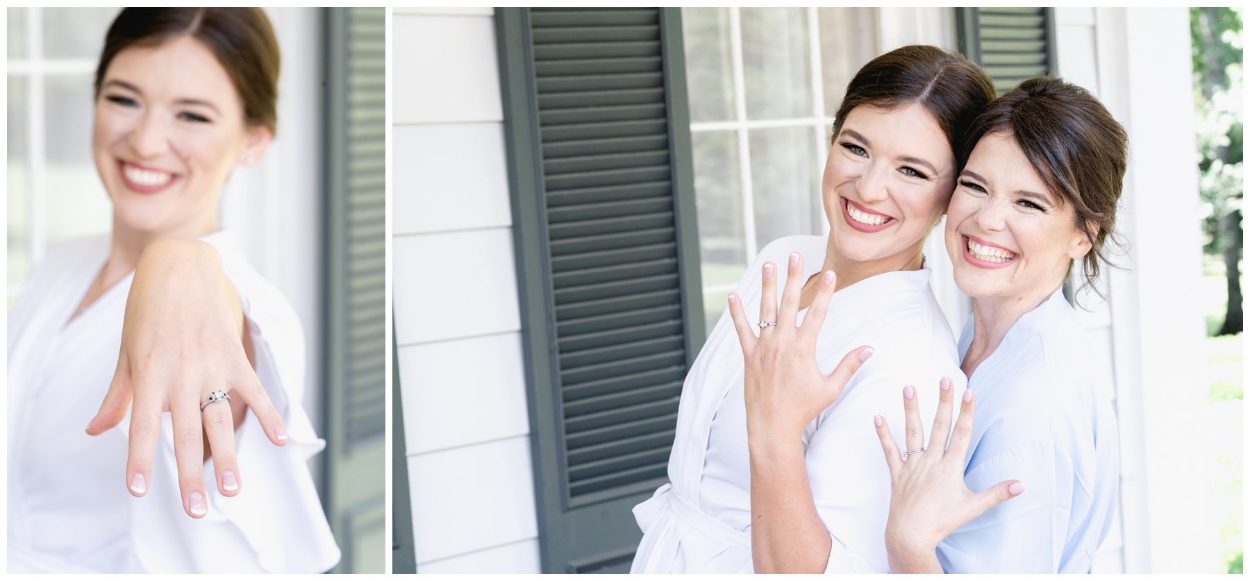 bride flaunting her ring,