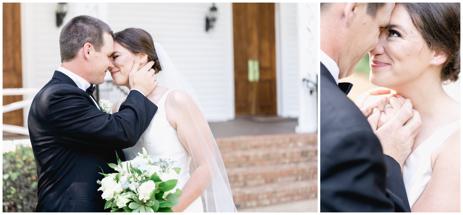 groom touching bride's cheek in Lowndesboro AL,