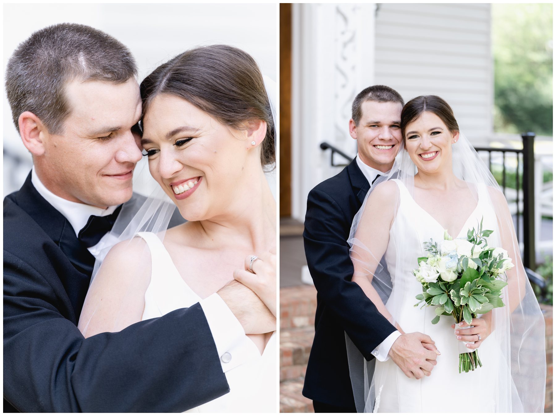 bride and groom close up nuzzling,