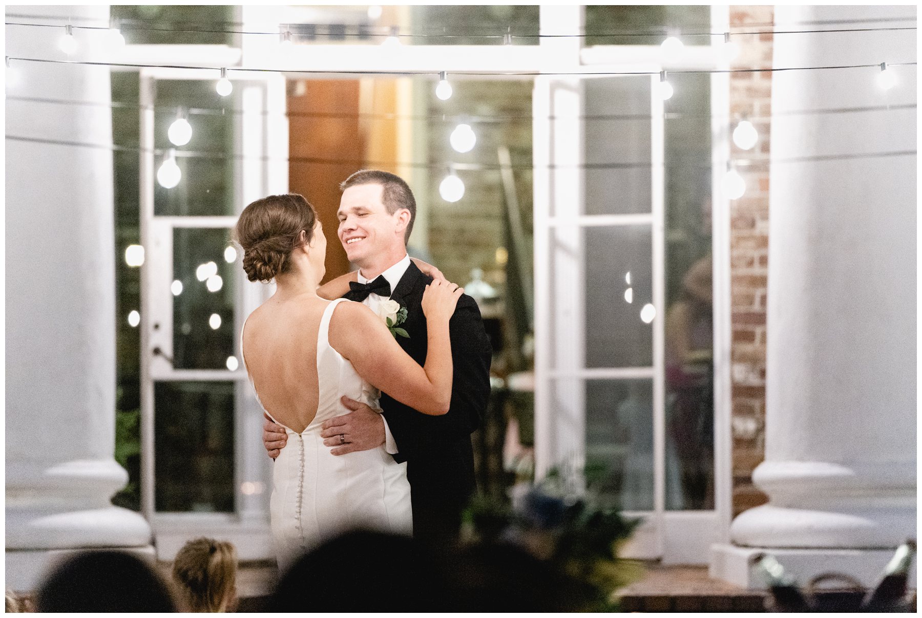 bride and groom dancing,